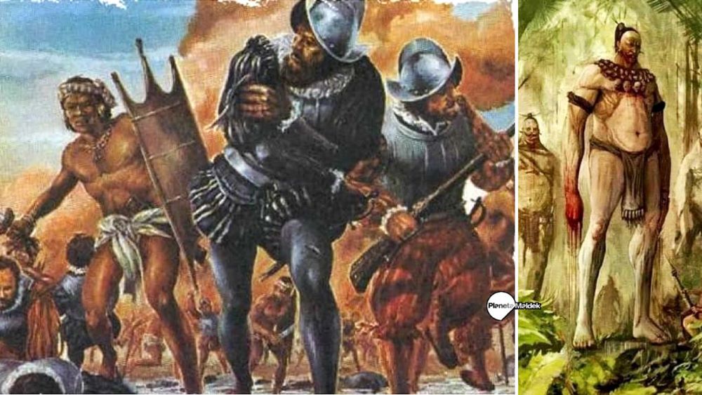 Batalha épica entre um Gigante asteca e conquistadores espanhóis contada num antigo manuscrito