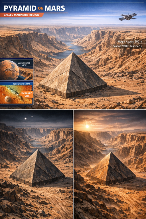 O mistério da pirâmide com três faces em Marte: um capricho geológico ou vestígio de uma civilização perdida?