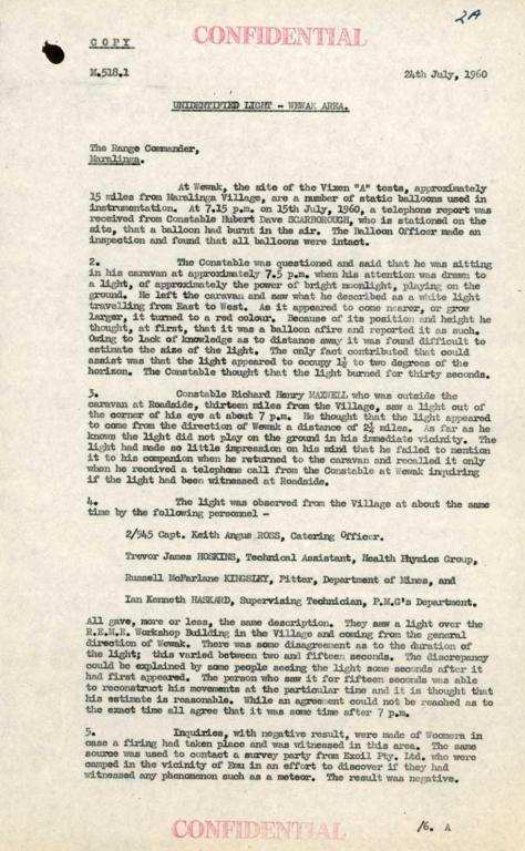 Arquivos da Austrália revelam que UFO rastreado em Woomera atingiu Mach 5 e EUA foram informados